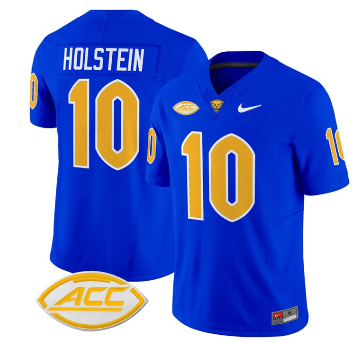 Pittsburgh Panthers 2024 Vapor Limited Football Jersey - All Stitched  ROYAL #10 ELI HOLSTEIN