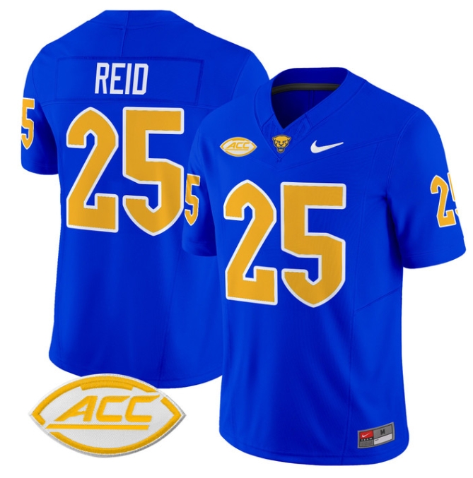 Pittsburgh Panthers 2024 Vapor Limited Football Jersey - All Stitched  ROYAL #25 DESMOND REID