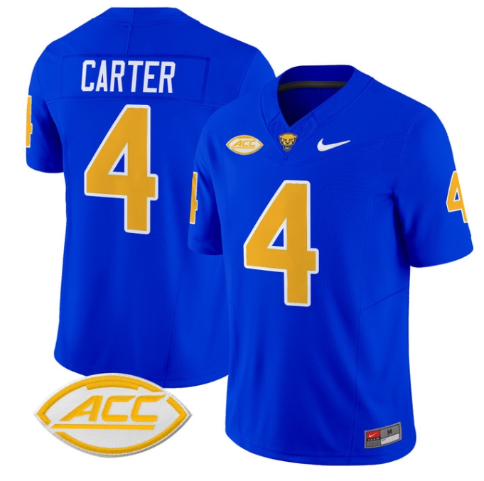 Pittsburgh Panthers 2024 Vapor Limited Football Jersey - All Stitched  ROYAL #4 DANIEL CARTER