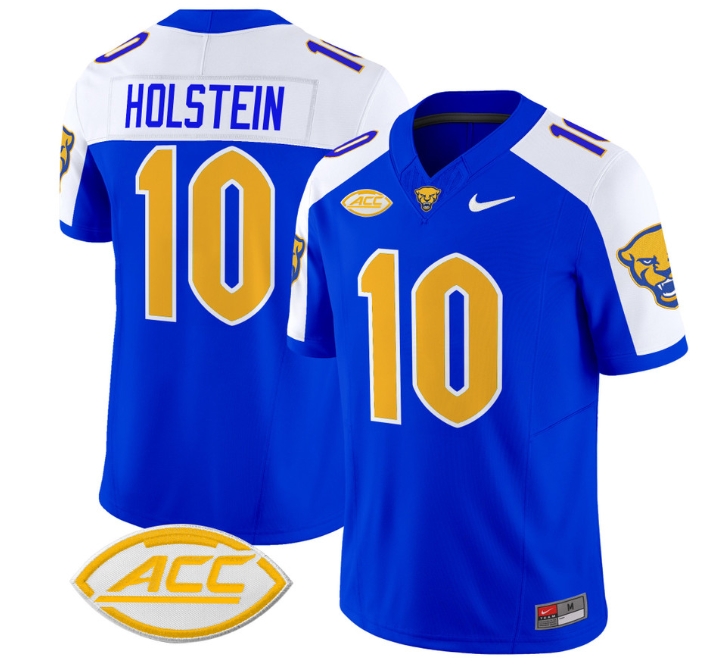 Pittsburgh Panthers 2024 Vapor Limited Football Jersey - All Stitched  ROYAL ALTERNATE #10 ELI HOLSTEIN
