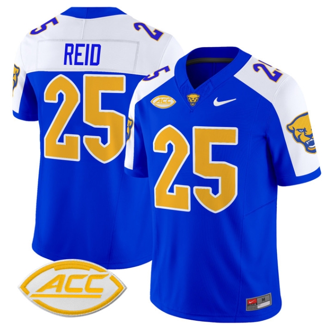 Pittsburgh Panthers 2024 Vapor Limited Football Jersey - All Stitched  ROYAL ALTERNATE #25 DESMOND REID