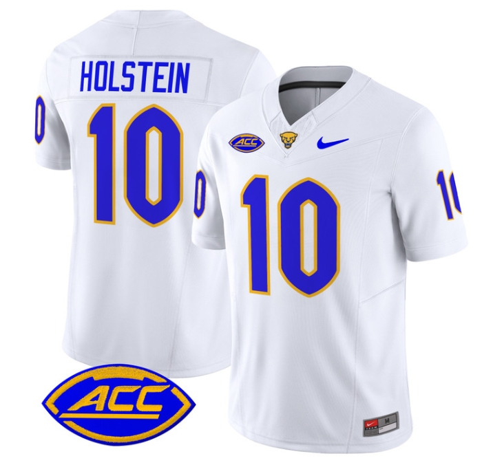 Pittsburgh Panthers 2024 Vapor Limited Football Jersey - All Stitched  WHITE #10 ELI HOLSTEIN