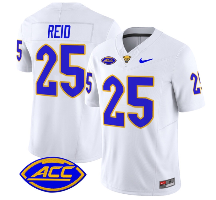 Pittsburgh Panthers 2024 Vapor Limited Football Jersey - All Stitched  WHITE #25 DESMOND REID