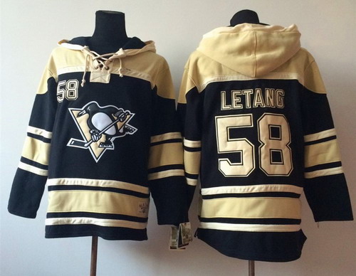 Pittsburgh Penguins #58 Kris Letang Black Old Time Hockey hoodie Stitched