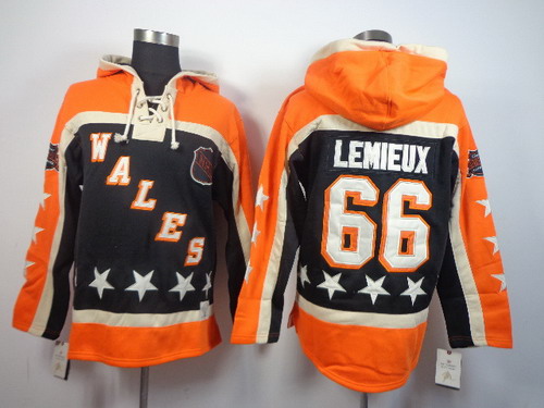 Pittsburgh Penguins #66 Mario Lemieux Black All-Star Hoody Stitched