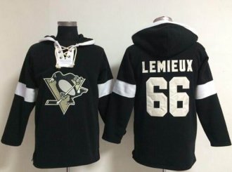 Pittsburgh Penguins #66 Mario Lemieux Black NHL Pullover Hoodie