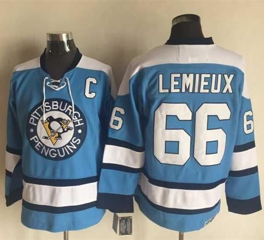Pittsburgh Penguins #66 Mario Lemieux Blue Alternate CCM Throwback Stitched NHL Jersey