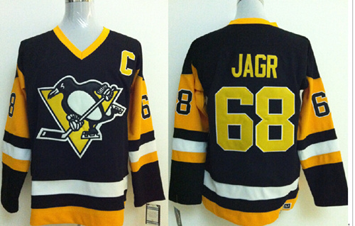 Pittsburgh Penguins #68 Jaromir Jagr Black Yellow Throwback 1980в??City of Championsв??CCM Jersey Stitched