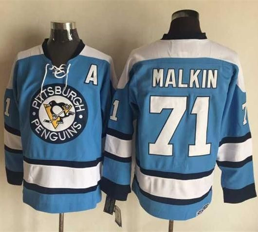 Pittsburgh Penguins #71 Evgeni Malkin Blue Alternate CCM Throwback Stitched NHL Jersey