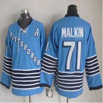 Pittsburgh Penguins #71 Evgeni Malkin Light Blue CCM Throwback Stitched NHL Jersey
