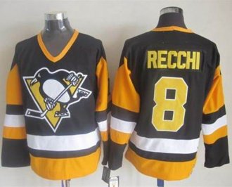 Pittsburgh Penguins #8 Mark Recchi Black CCM Throwback Stitched NHL Jersey
