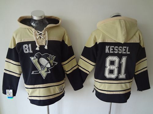 Pittsburgh Penguins #81 Phil Kessel Black Sawyer Hooded Sweatshirt Stitched NHL jersey