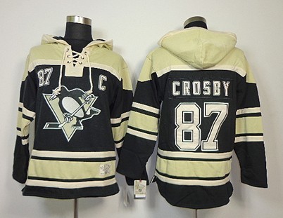 Pittsburgh Penguins #87 Sidney Crosby Black Old Time Hockey hoodies Stitched