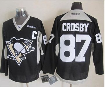 Pittsburgh Penguins #87 Sidney Crosby Black Practice Stitched NHL Jersey