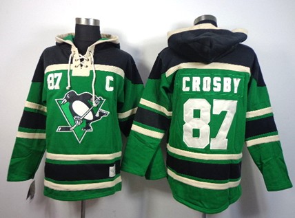 Pittsburgh Penguins #87 Sidney Crosby Green Old Time Hockey hoodies Stitched