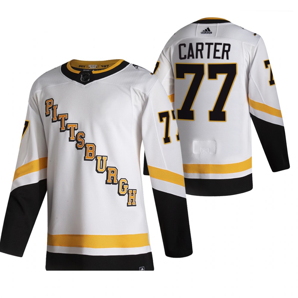 Pittsburgh Penguins 2021 Reverse Retro Jeff Carter White Jersey Special Edition