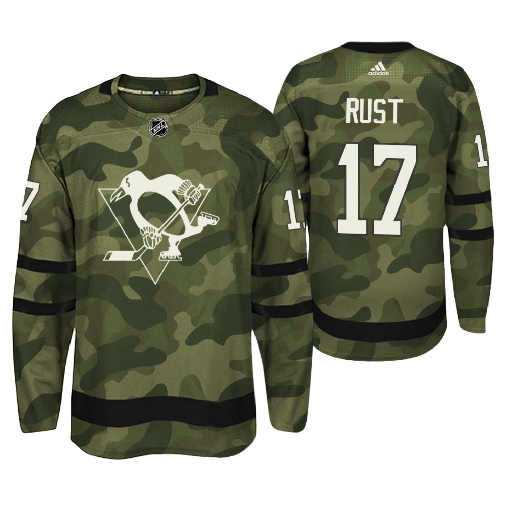 Pittsburgh Penguins Bryan Rust Camo Armed Special Forces Player Jersey