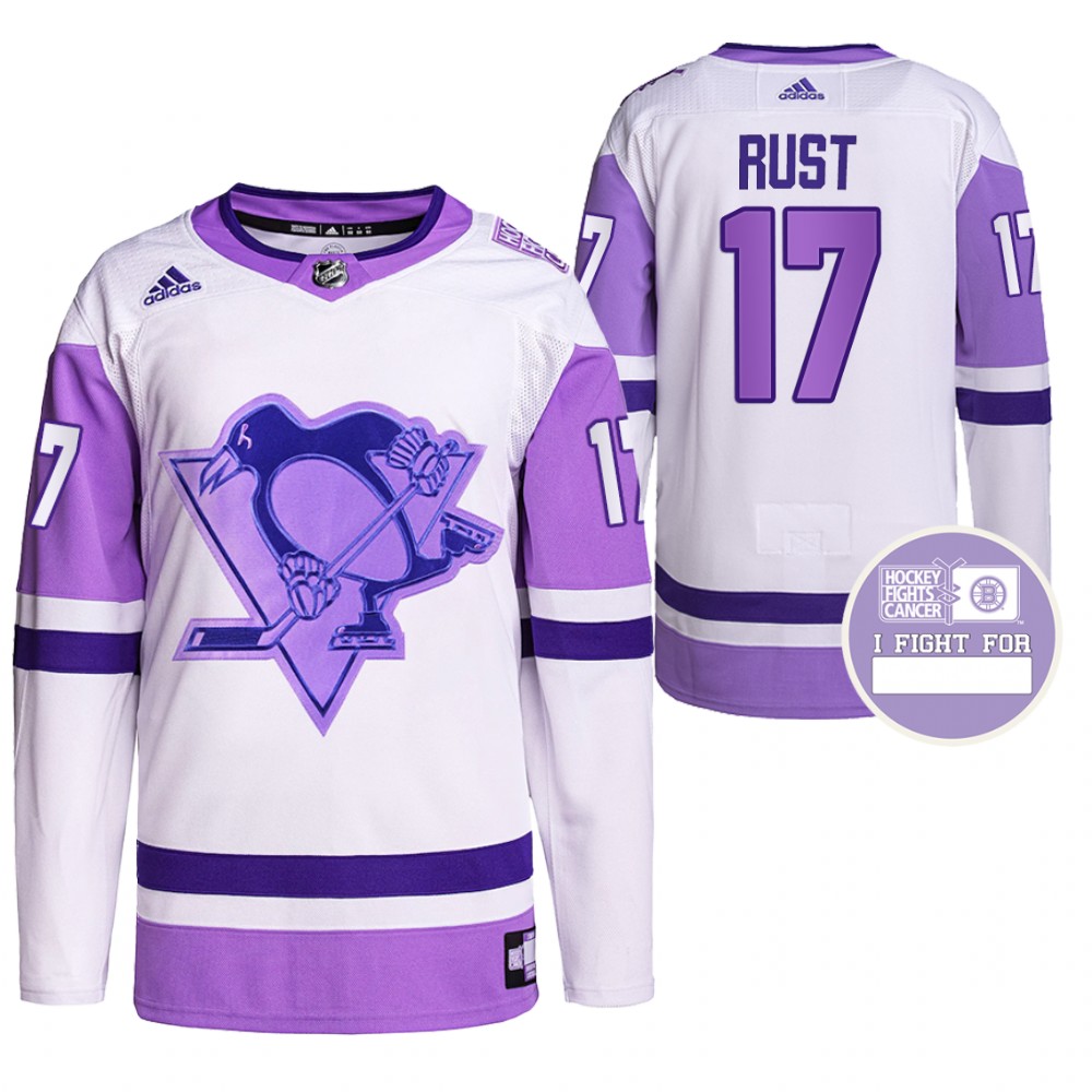 Pittsburgh Penguins Bryan Rust Hockey Fights Cancer White Purple Primegreen Authentic Jersey