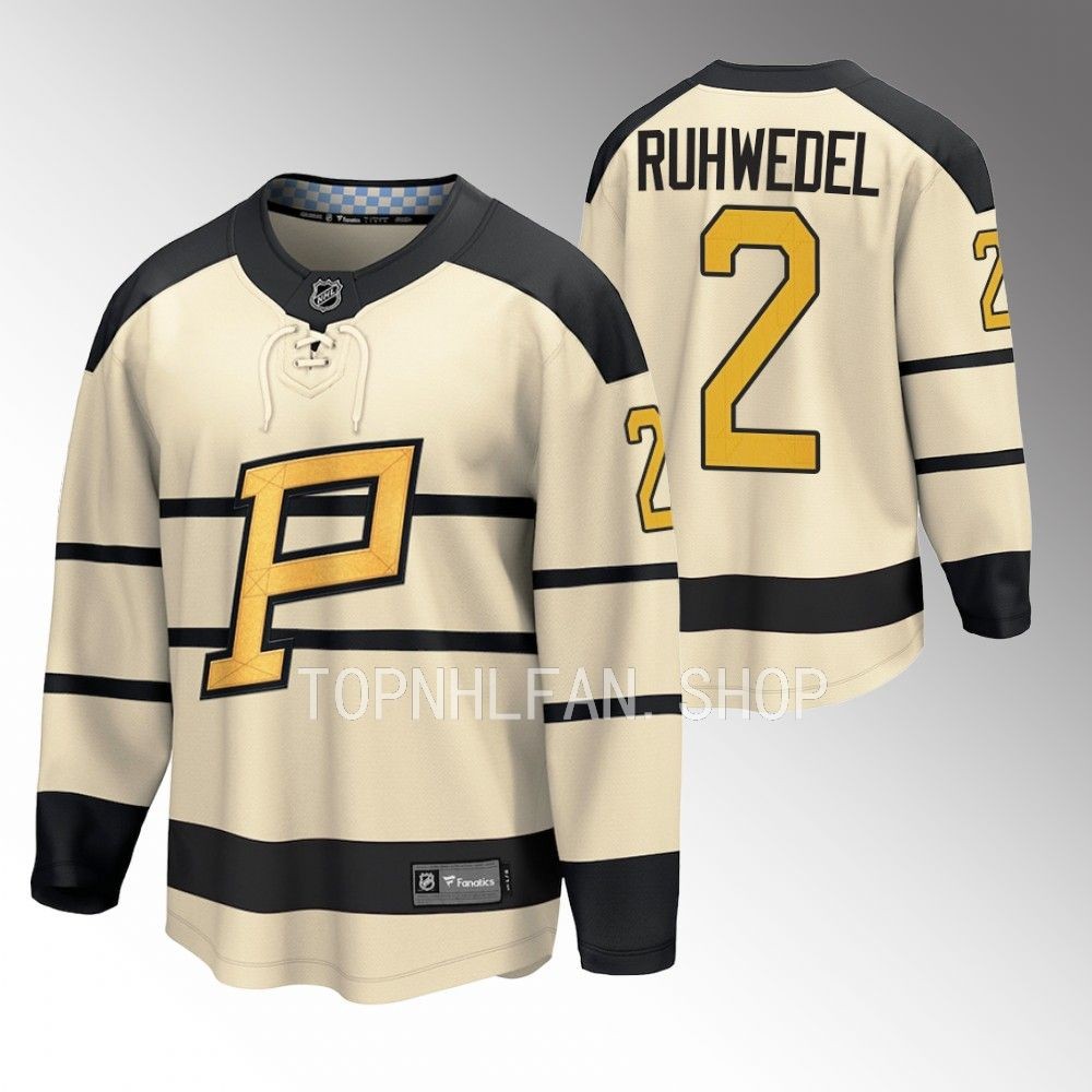 Pittsburgh Penguins Chad Ruhwedel Cream 2023 Winter Classic Player Jersey