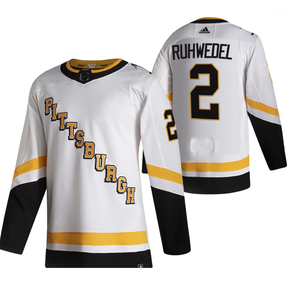 Pittsburgh Penguins Chad Ruhwedel White 2020-21 Reverse Retro Fourth Authentic Jersey