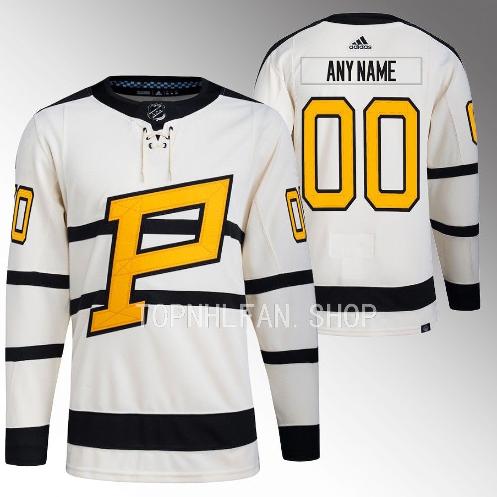 Pittsburgh Penguins Custom Cream 2023 Winter Classic Primegreen Jersey