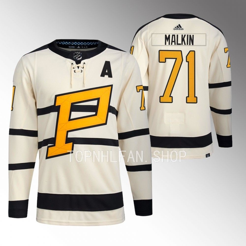 Pittsburgh Penguins Evgeni Malkin Cream 2023 Winter Classic Primegreen Jersey