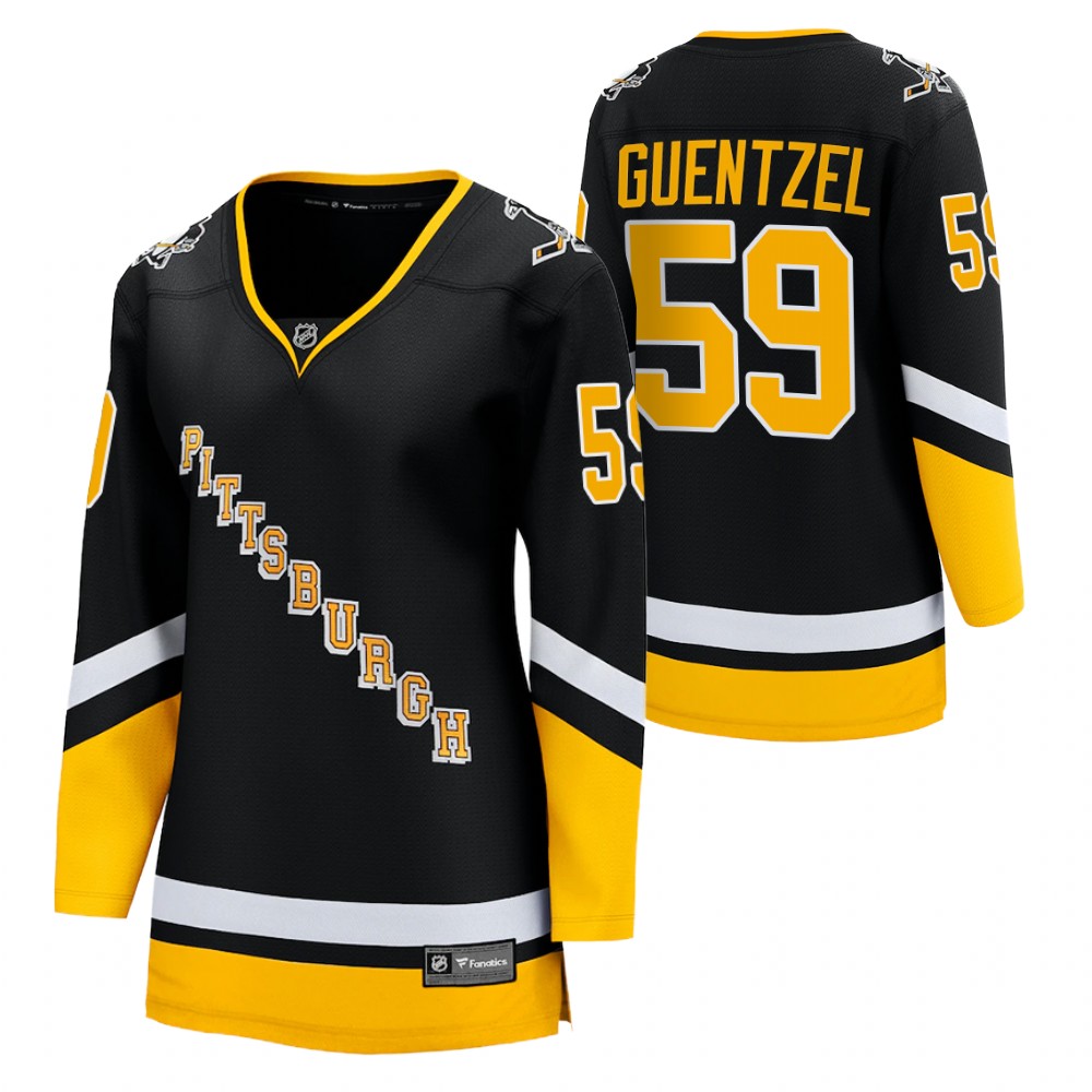 Pittsburgh Penguins Jake Guentzel Women Black 2021-22 Alternate Jersey