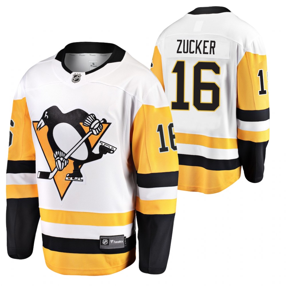 Pittsburgh Penguins Jason Zucker White Away Breakaway Player 2020 Transfer Jersey