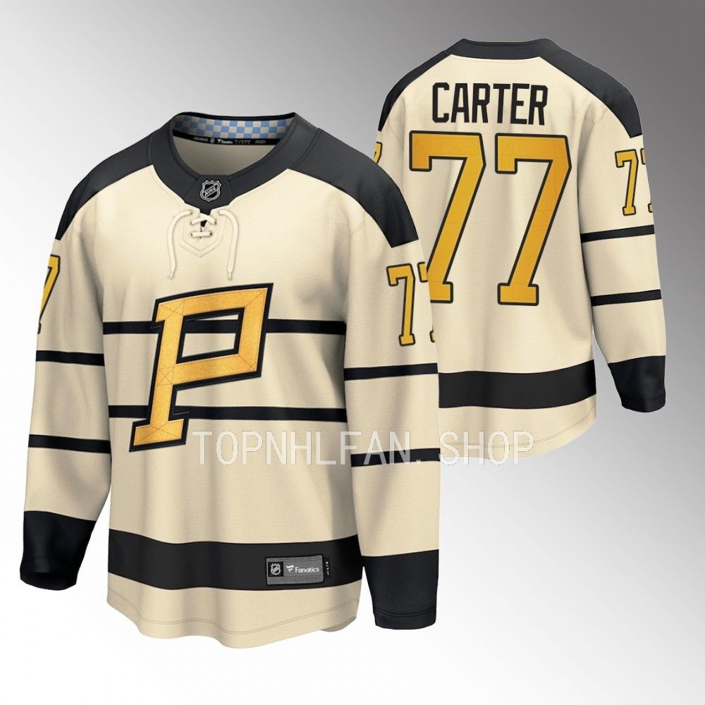 Pittsburgh Penguins Jeff Carter Cream 2023 Winter Classic Player Jersey