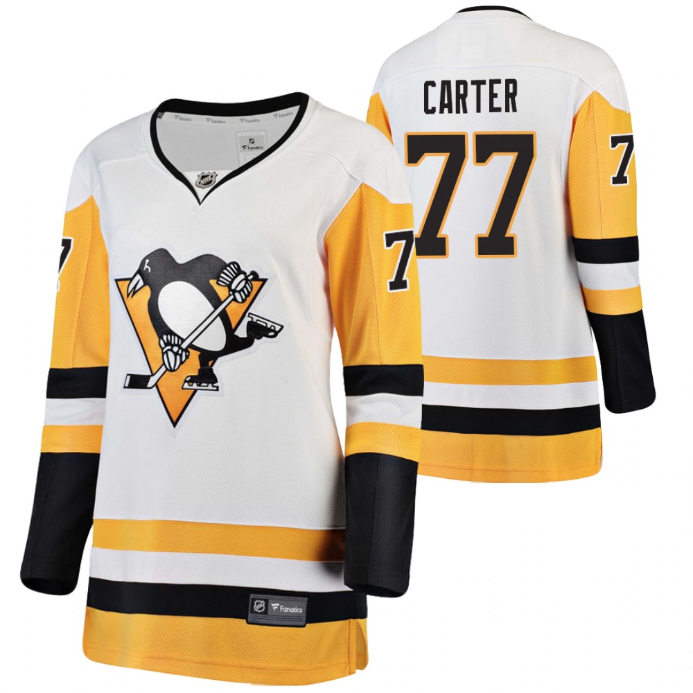 Pittsburgh Penguins Jeff Carter Women White 2021 Away Jersey