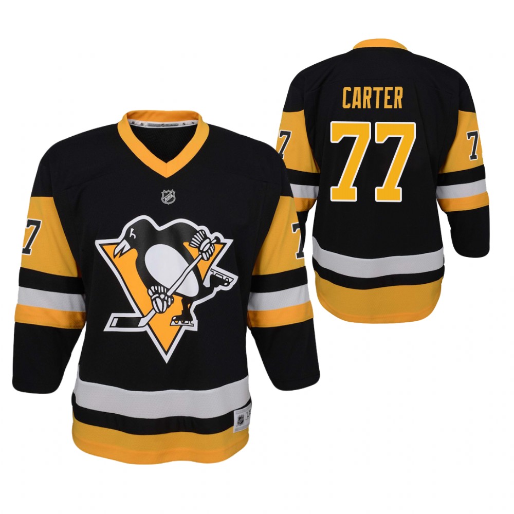 Pittsburgh Penguins Jeff Carter Youth Black 2021 Home Jersey