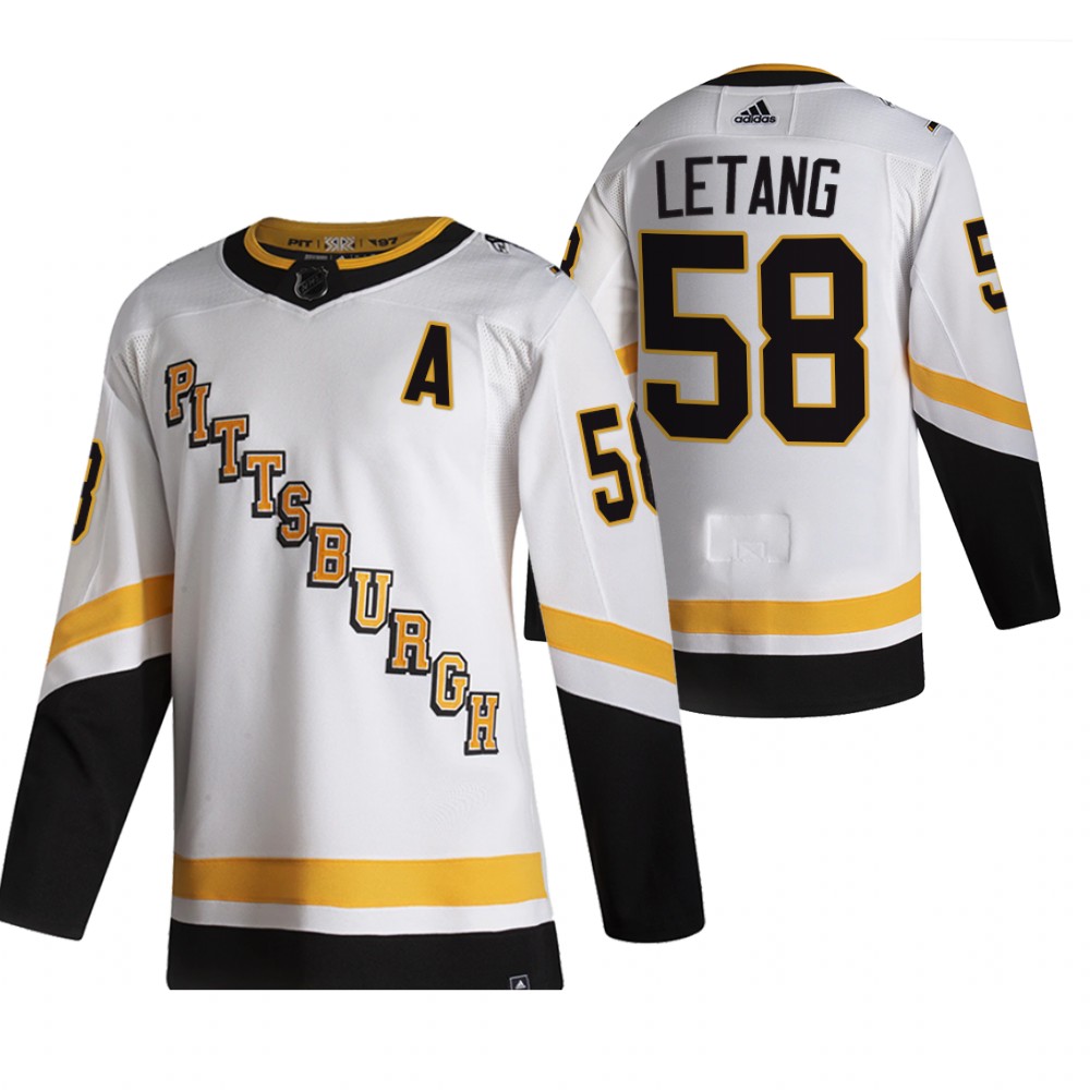 Pittsburgh Penguins Kris Letang White 2020-21 Reverse Retro Fourth Authentic Jersey
