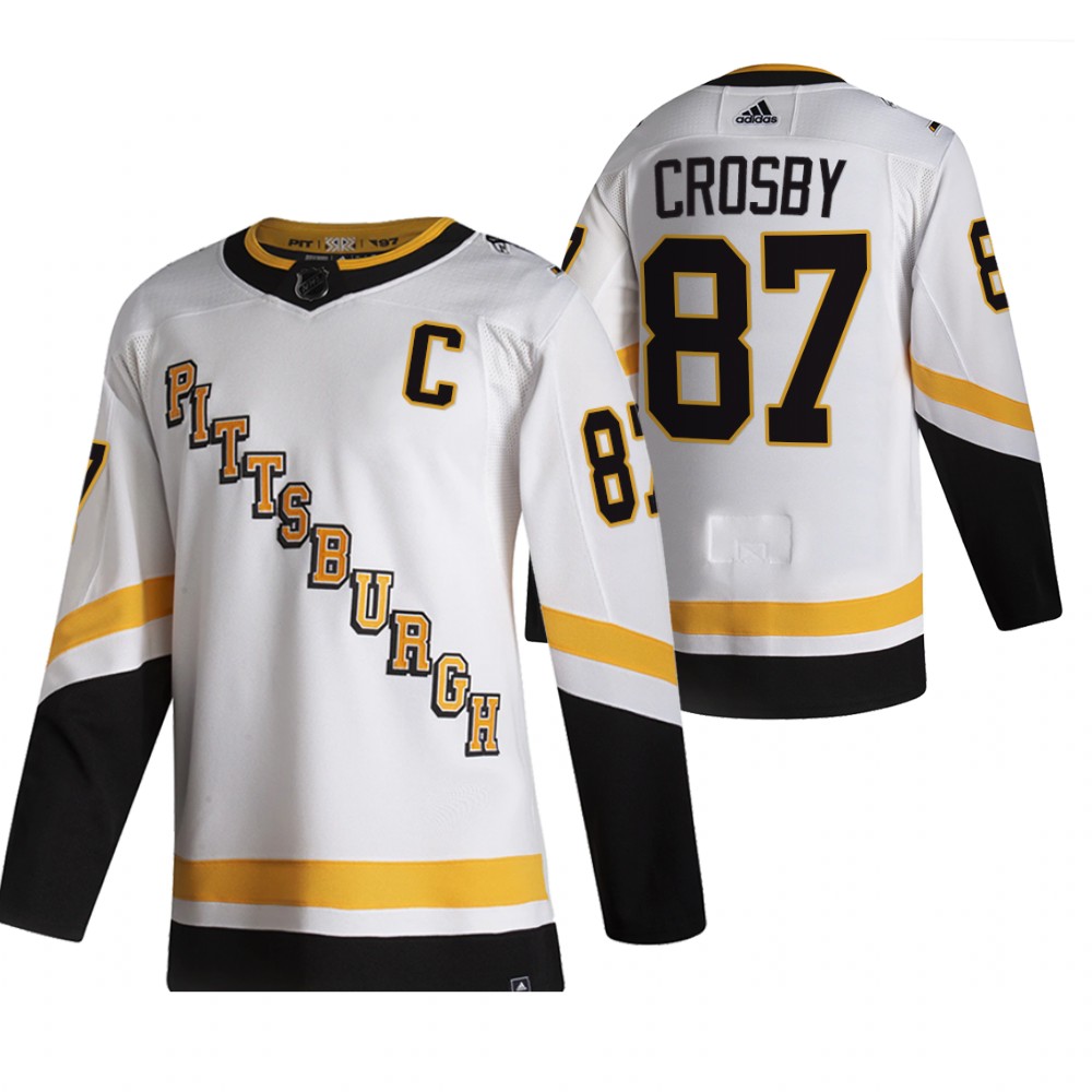 Pittsburgh Penguins Sidney Crosby White 2020-21 Reverse Retro Fourth Authentic Jersey