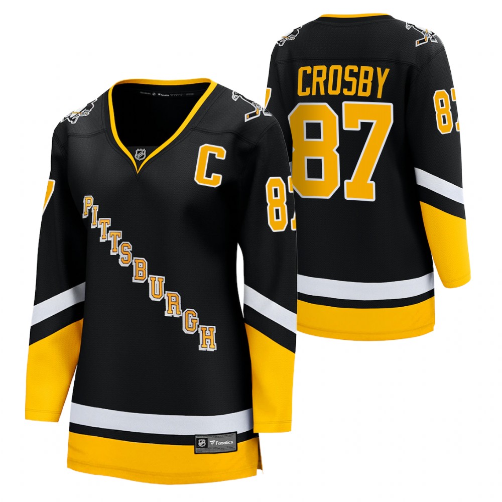 Pittsburgh Penguins Sidney Crosby Women Black 2021-22 Alternate Jersey