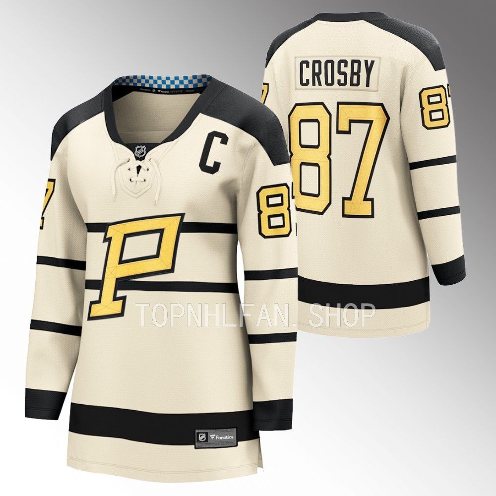 Pittsburgh Penguins Sidney Crosby Women Cream 2023 Winter Classic Jersey