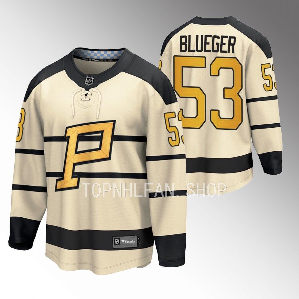 Pittsburgh Penguins Teddy Blueger Cream 2023 Winter Classic Player Jersey