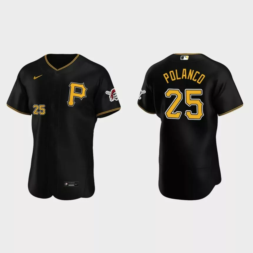 Pittsburgh Pirates #25 Gregory Polanco Black Authentic Alternate Jersey