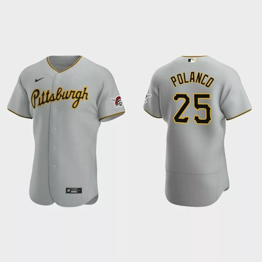 Pittsburgh Pirates #25 Gregory Polanco Gray Authentic Road Jersey