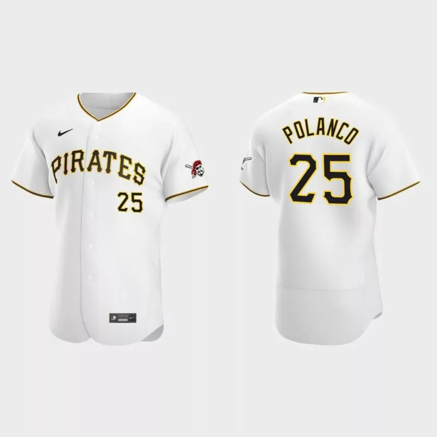 Pittsburgh Pirates #25 Gregory Polanco White Authentic 2020 Home Jersey