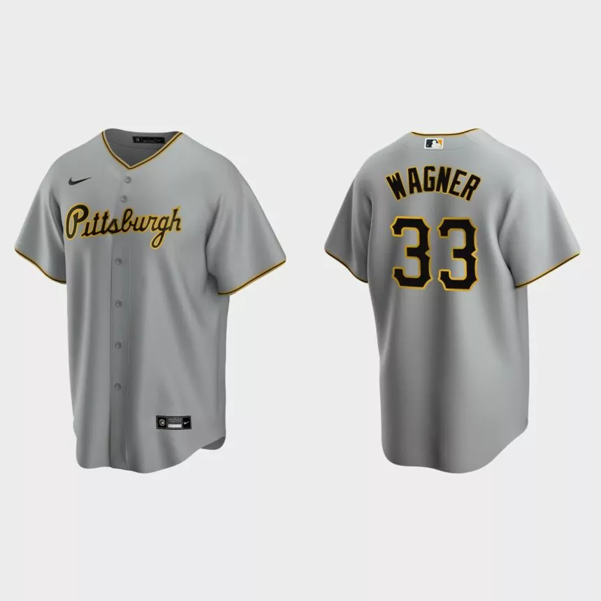 Pittsburgh Pirates #33 Honus Wagner Nike Replica Away Jersey – Gray
