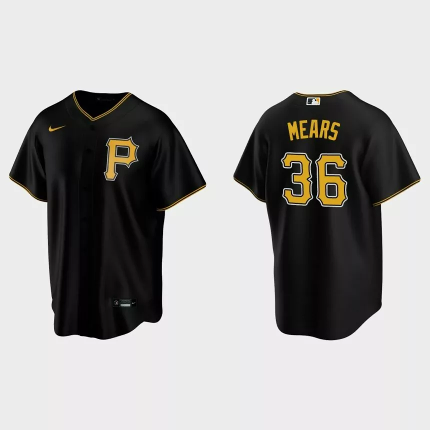 Pittsburgh Pirates #36 Nick Mears Replica Alternate Jersey – Black