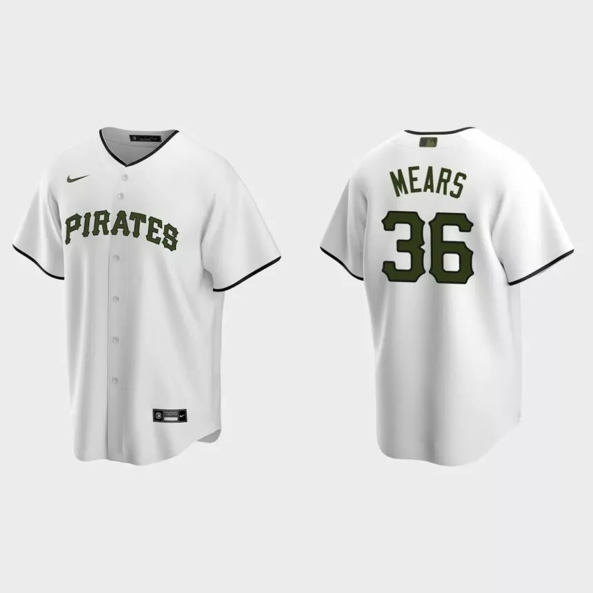 Pittsburgh Pirates #36 Nick Mears Replica Alternate Jersey – White