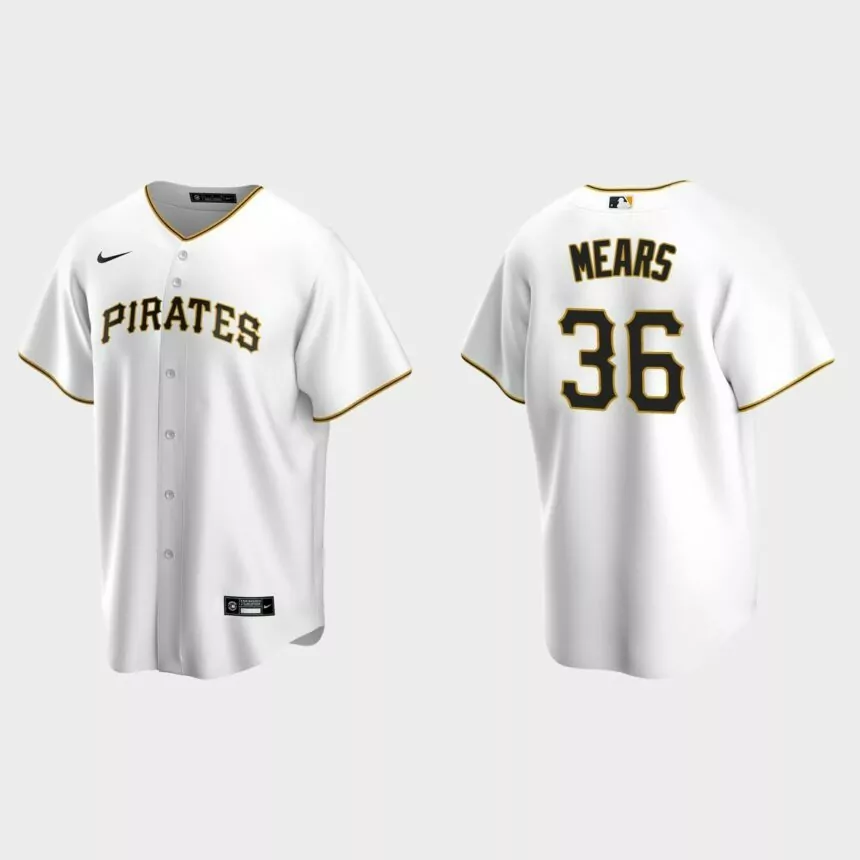 Pittsburgh Pirates #36 Nick Mears Replica Home Jersey – White