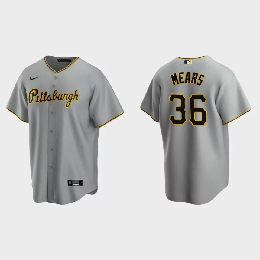 Pittsburgh Pirates #36 Nick Mears Replica Road Jersey – Gray