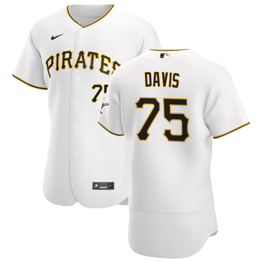 Pittsburgh Pirates #75 Austin Davis Men's Nike White Home 2020 Authentic Player MLB Jersey