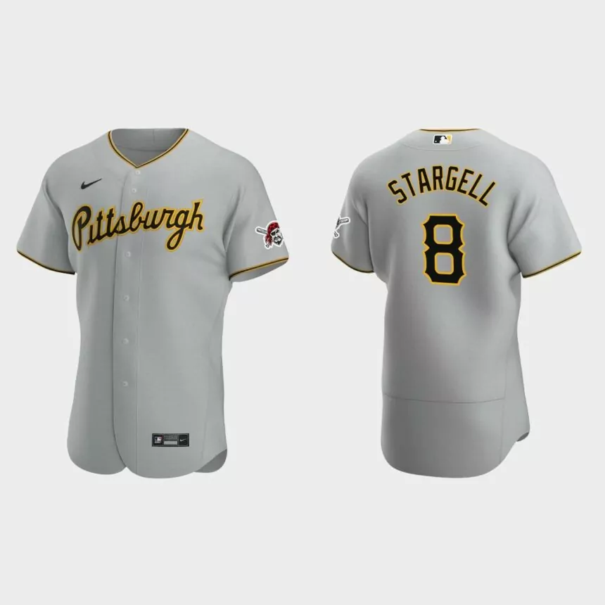 Pittsburgh Pirates #8 Willie Stargell Gray Authentic Road Jersey