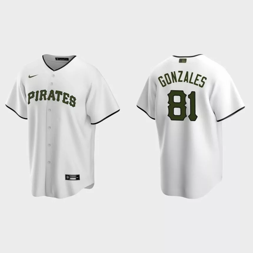 Pittsburgh Pirates #81 Nick Gonzales Replica Alternate Jersey – White