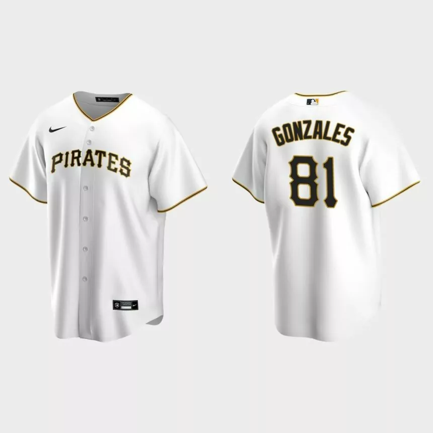 Pittsburgh Pirates #81 Nick Gonzales Replica Home Jersey – White