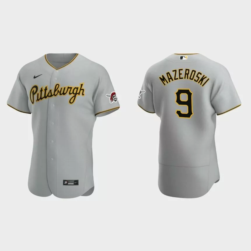 Pittsburgh Pirates #9 Bill Mazeroski Gray Authentic Road Jersey