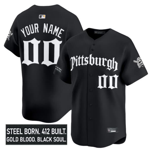 Pittsburgh Pirates ‘Gothic Steel City Edition’ Vapor Premier Limited  Custom Jersey – All Stitched